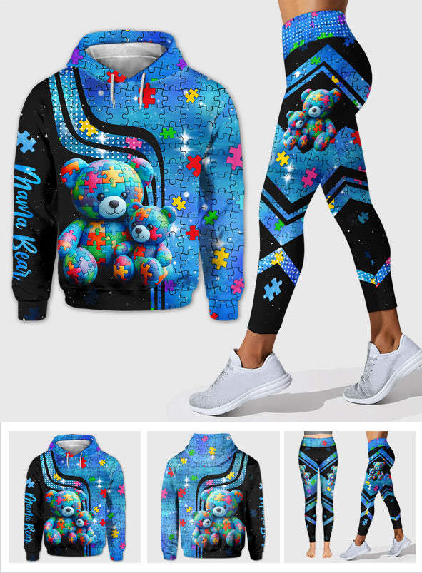 Sweat à capuche et legging « Maman Ours » pour la sensibilisation à l'autisme