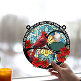 Those We Love Don't Go Away Cardinal - Personalized Memorial Window Hanging Suncatcher Ornament