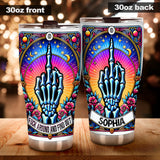 The Zero Of Fcks Funny Tarot Card - Personalized Skull Tumbler