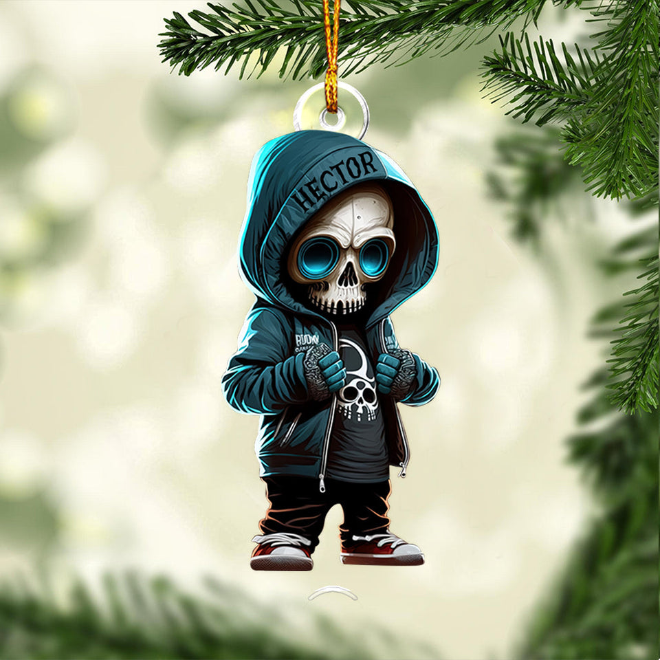 Stylish Skeleton - Personalized Skull Custom Shaped Ornament