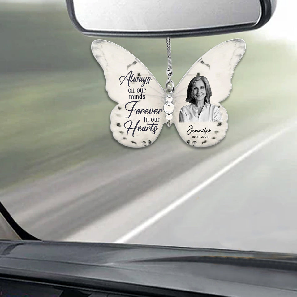 Je te garde dans mon cœur - Ornement de voiture commémoratif personnalisé