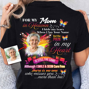 Pour mon âme, quel que soit mon titre au paradis, je cache mes larmes quand je prononce ton nom - T-shirt et sweat à capuche commémoratifs personnalisés