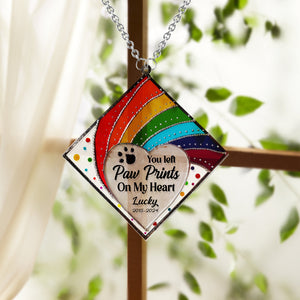 Rainbow Bridge Cat Dog Memorial - Personalized Dog Window Hanging Suncatcher Ornament