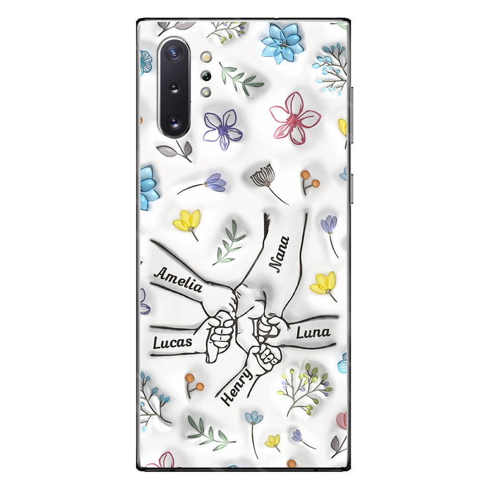 Holding Hands Grandma Mom Nana - Personalized Grandma Phone Case