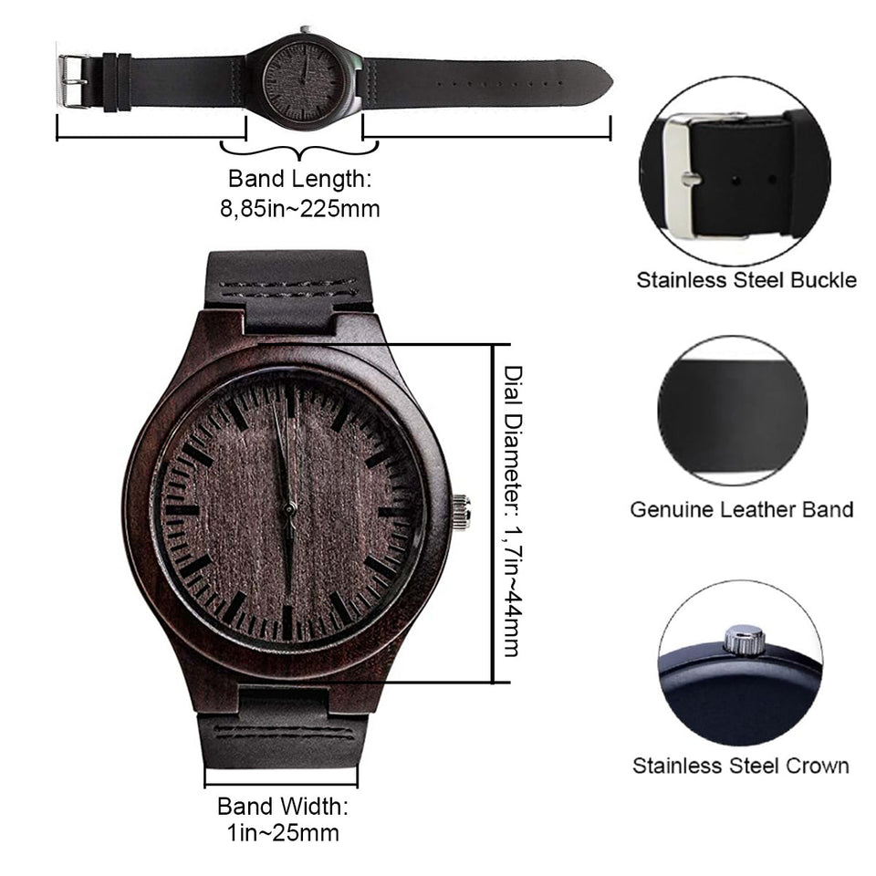 To My Son Happy Father‘s Day - Personalized Father Engraved Wooden Watch
