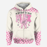 In October We Wear Pink - Personalized Breast Cancer Awareness All Over Shirt