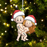 I Love You Forever - Personalized Couple Custom Shaped Ornament
