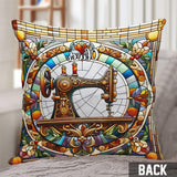 Colorful Sewing Machine - Personalized Sewing Throw Pillow
