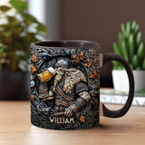 Viking Warrior Drinking Legend Raise Your Horn - Personalized Viking Accent Mug