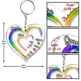 Grandma Mom Hearts - Personalized Grandma Transparent Keychain