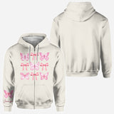 Pink Ribbon Coquette Bow Watercolor Butterfly - Personalized Butterfly All Over Shirt