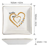 Mom Grandma Golden Hearts - Personalized Grandma Jewelry Dish