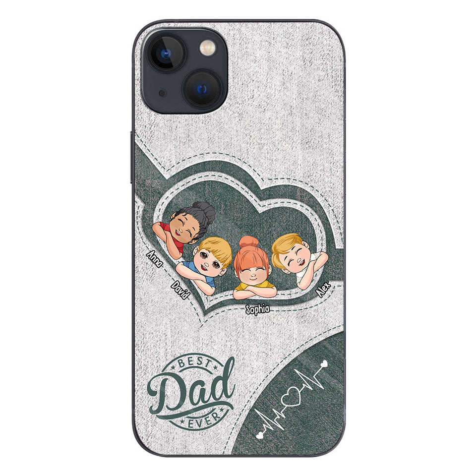 Dad's Heart Best Dad Ever - Personalized Father Phone Case