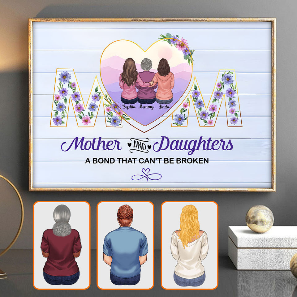 Mother And Daughters - Personalized Mother Canvas And Poster