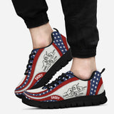 Daddy's Team Fist Bump Amrican Flag - Personalized Father Sneakers