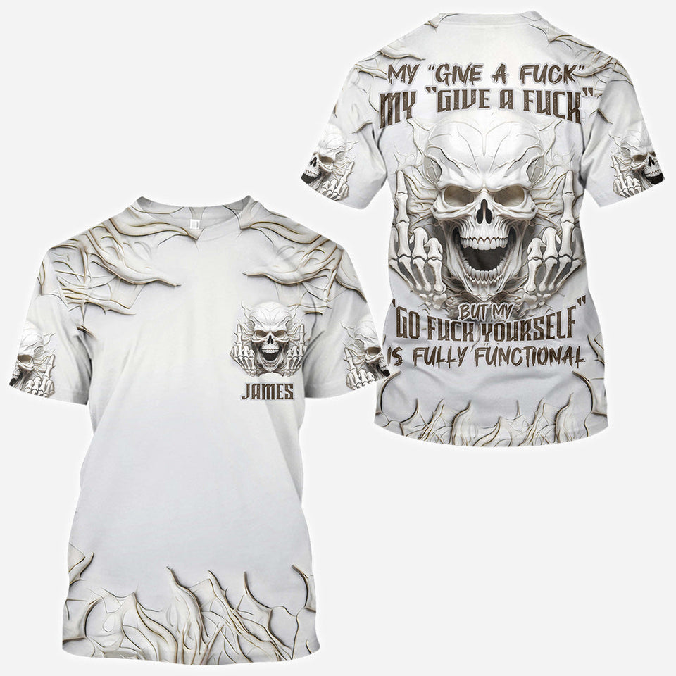 Sarcasm White Skull - Personalized Skull All Over Shirt