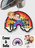 Love Is Love - Personalized LGBT Support Transparent Car Ornament