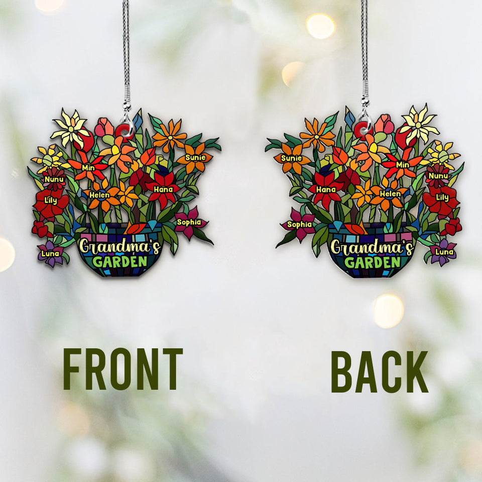 Grandma's Garden - Personalized Grandma Car Ornament