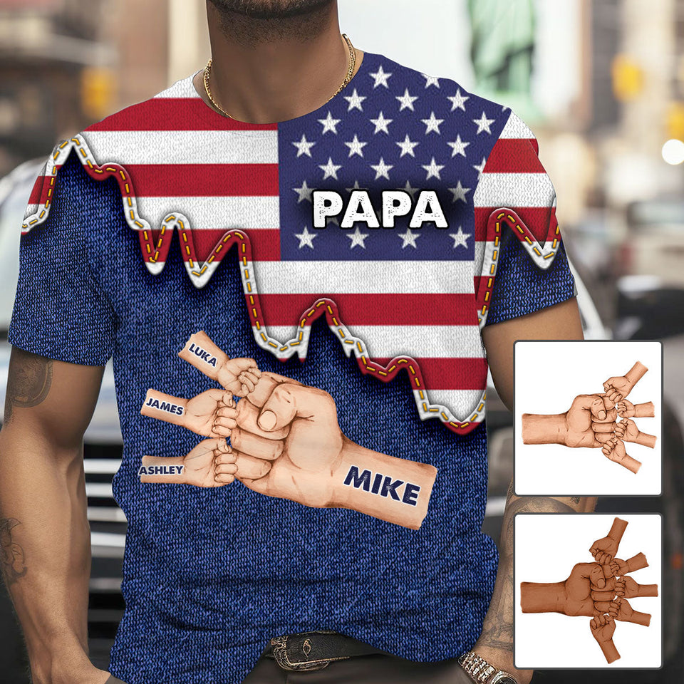 Daddy's Team - Personalized Father All Over Shirt