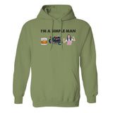 I'm A Simple Man - Personalized Couple Embroidered Hoodie
