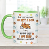 I'm Not A Dog, My Mom Said I'm A Baby - Personalized Dog Accent Mug