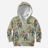 Funny Caricature Face - Personalized Fishing All Over Shirt