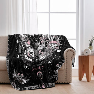 Night Butterfly - Personalized Butterfly Blanket