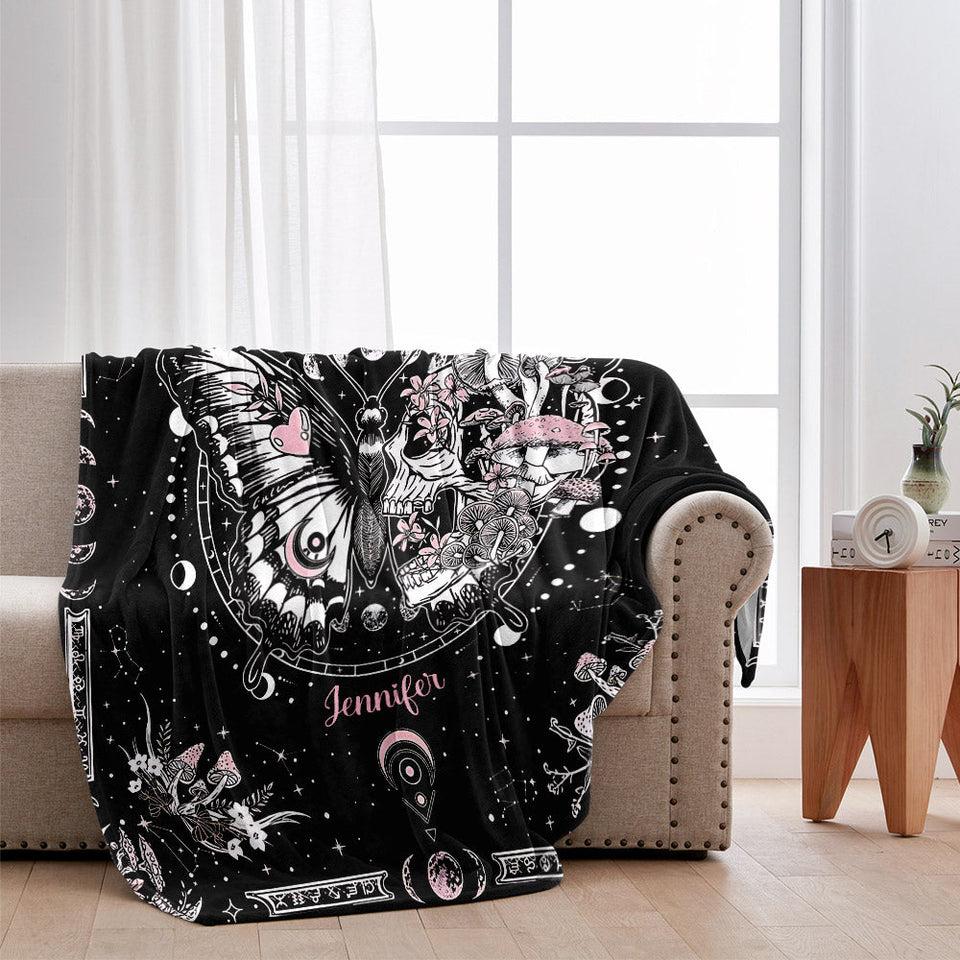 Night Butterfly - Personalized Butterfly Blanket
