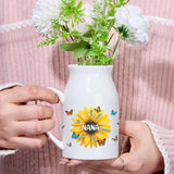 Nana Gigi Mama Sunflower - Personalized Grandma Ceramic Flower Vase
