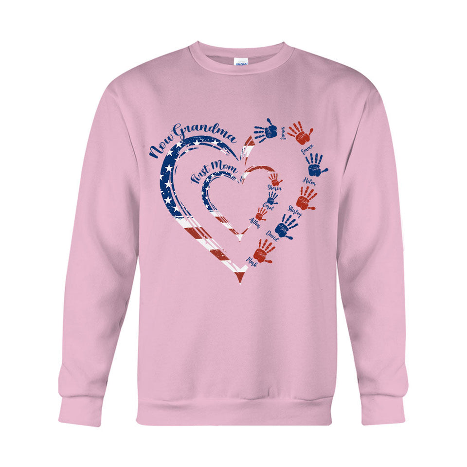 First Mom Now Grandma - Personalized Grandma T-shirt And Hoodie