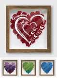 Love Mom Grandma Butterfly Version - Personalized Grandma Flower Shadow Box