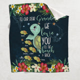 We Love You To The Beach And Back - Personalized Grandma Blanket