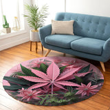 Pink In My Area - Personalized Weed Round Rug