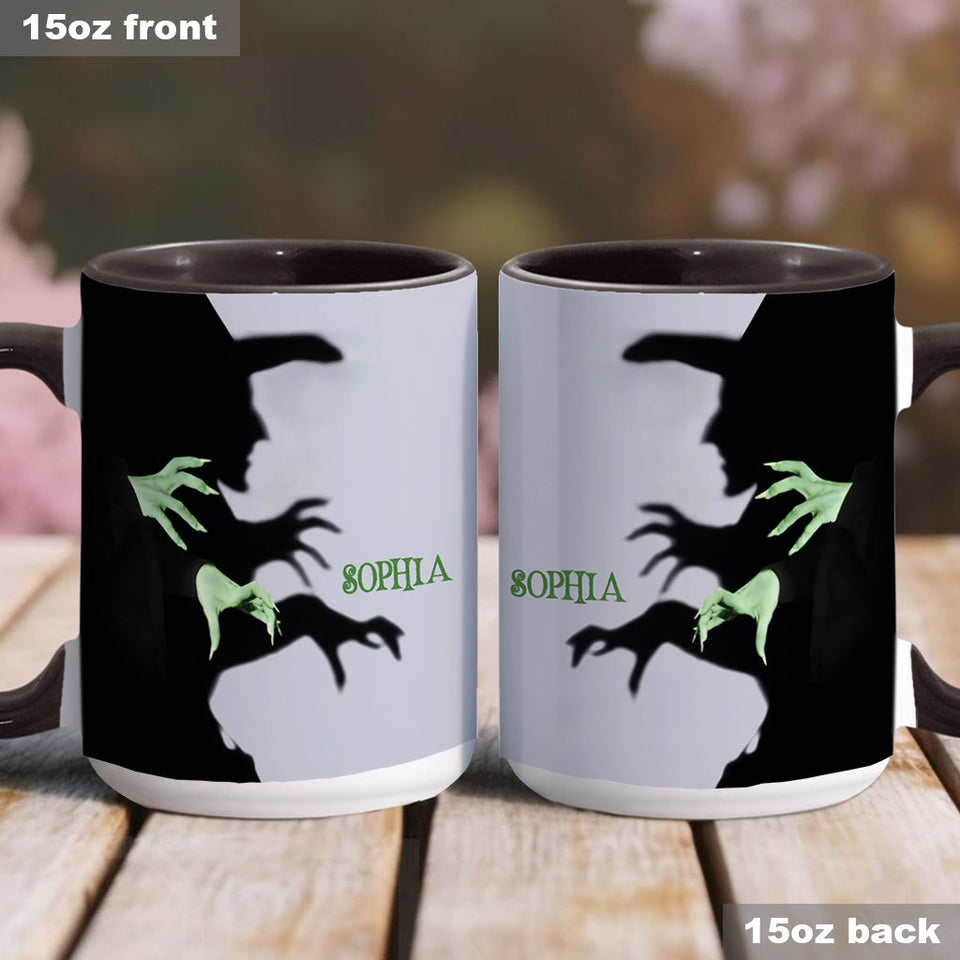 Halloween Witch Shadow - Personalized Witch Accent Mug