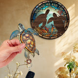 You And Me And The Sea - Personalized Turtle Key Holder