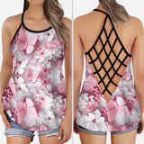 Wonderful Butterflies - Personalized Butterfly Cross Tank Top