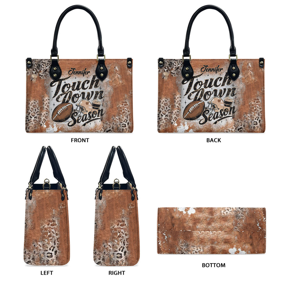 Touch Down Season - Personalized Football Leather Handbag