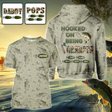 Hooked On Being Dad/ Grandpa... - Personalized Fishing All Over Shirt