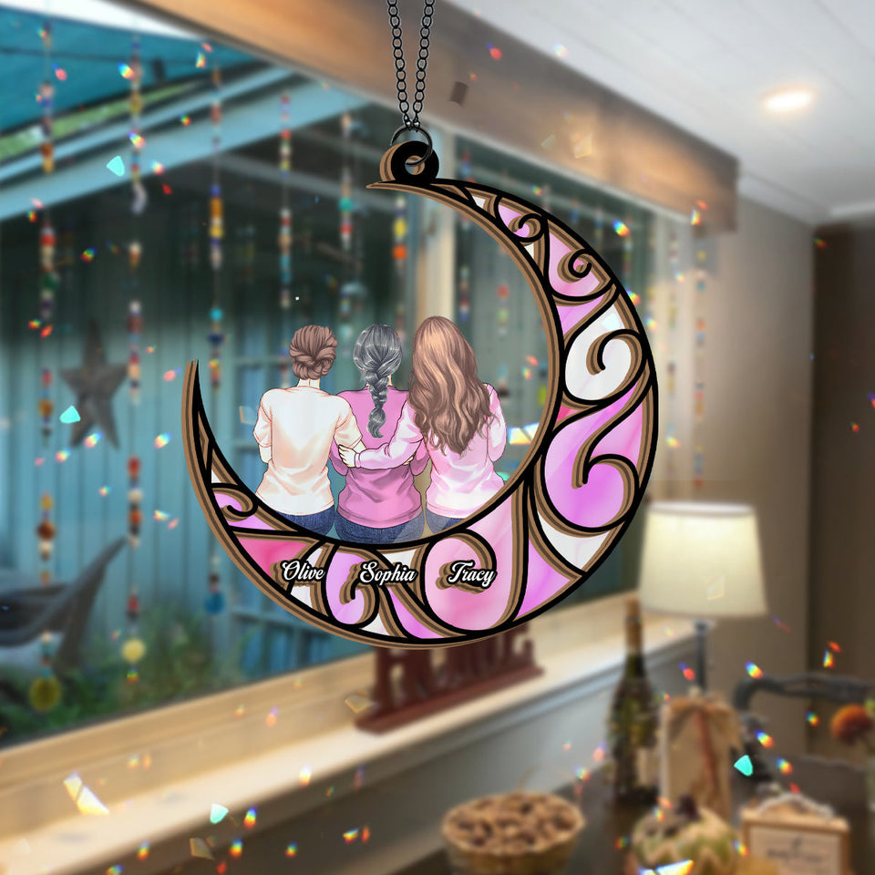 Besties Forever - Personalized Bestie 2 Layered Window Hanging Suncatcher