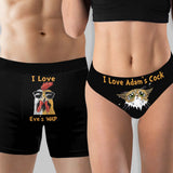 I Love Your Chicken & Kitten - Personalized Couple Women Briefs & Men Boxer Briefs