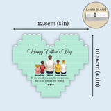 Happy Father's Day Best Dad Ever Back View Man Kids - Personalized Father Heart Building Brick Blocks Printed On Both Sides
