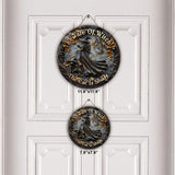 Halloween Is Better With A Cat - Personalized Black Cat Round Wood Sign