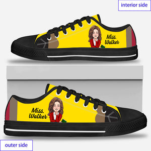 Teacher's Pencil - Personalized Teacher Low Top Shoes