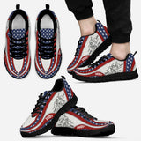Daddy's Team Fist Bump Amrican Flag - Personalized Father Sneakers