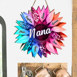 Grandma Mom Sunflower - Personalized Grandma Custom Shaped Wood Sign