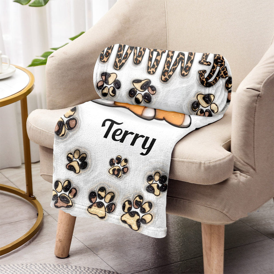 Dog Mama Dog Mom - Personalized Dog Blanket