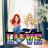 Love - Personalized LGBT Support Window Hanging Suncatcher Ornament