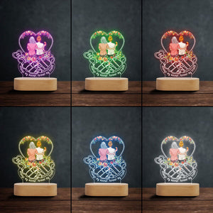 Always My Mother Forever My Friend - Personalized Mother Shaped Plaque Light Base