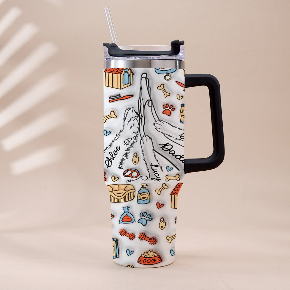 Best Dog Dad Ever - Personalized Father Tumbler With Handle