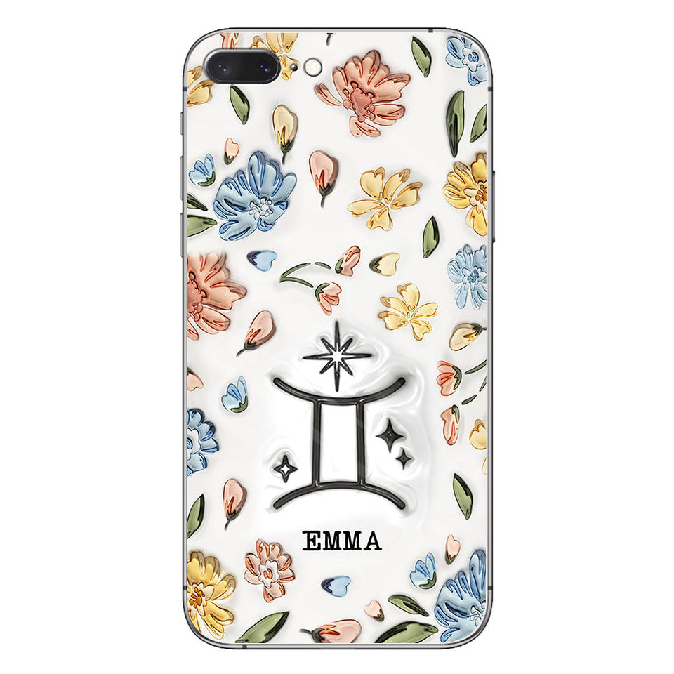 Floral Zodiac Sign - Personalized Horoscope Phone Case